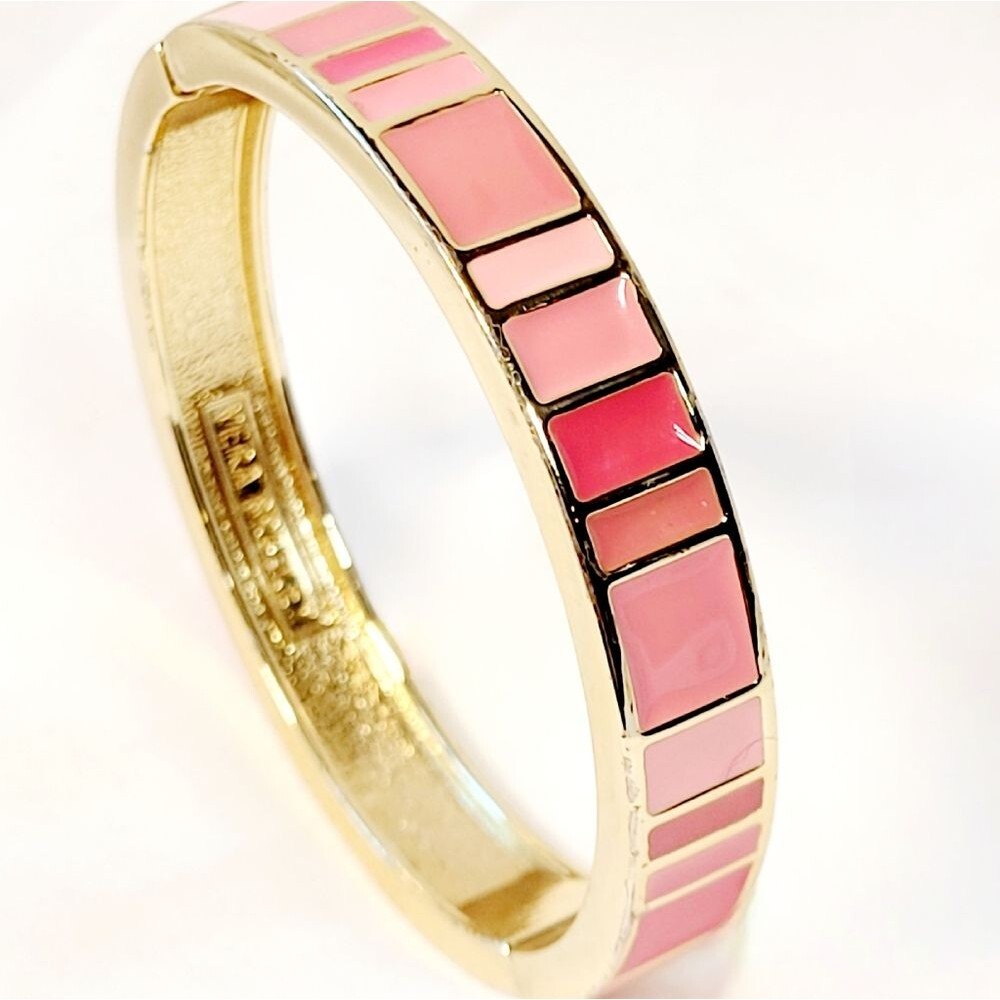 Vera Bradley Colorblock Enameled Pink and Gold Bracelet - Picture 3 of 6